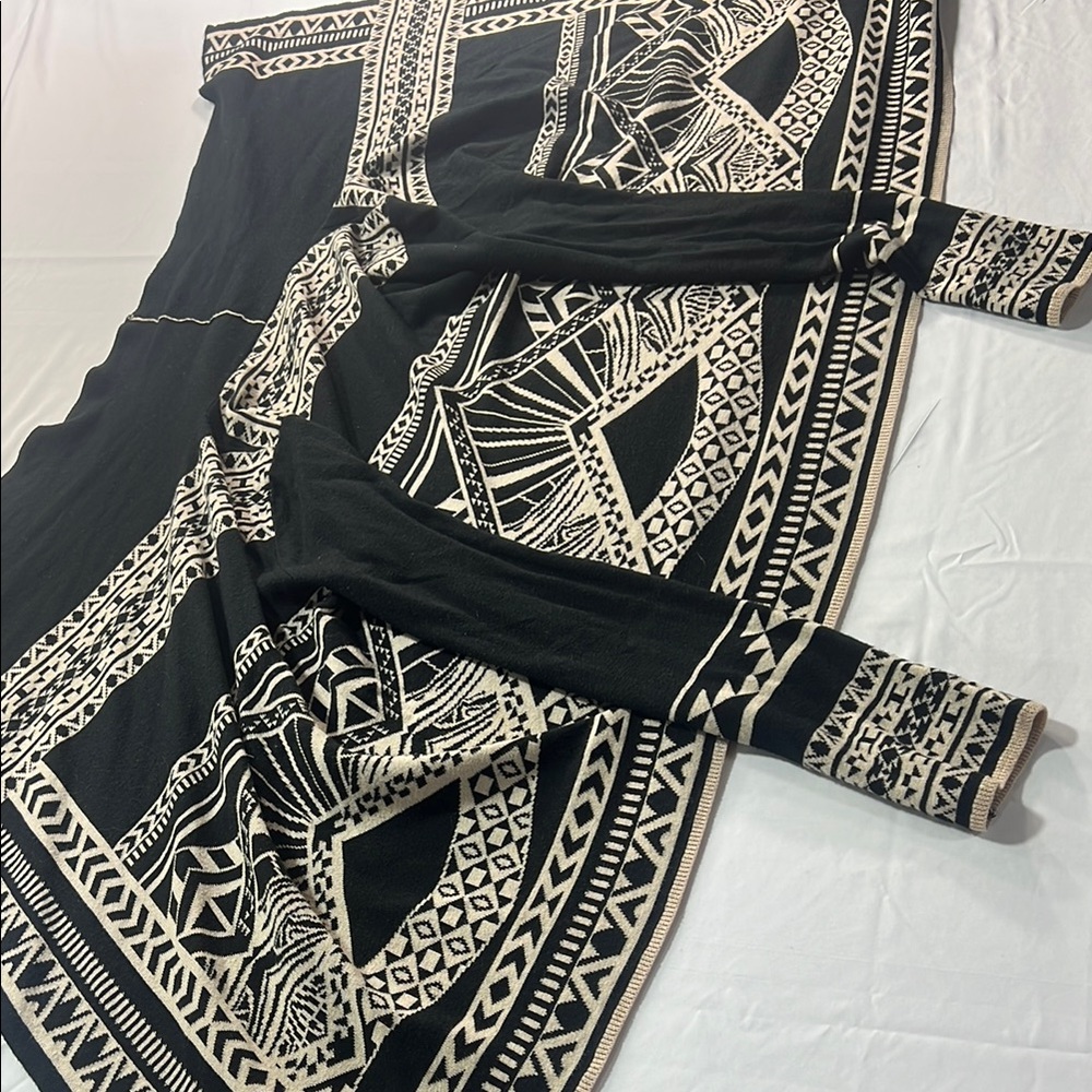 Flying tomato, open cardigan, size medium, black and tan - Picture 3 of 8